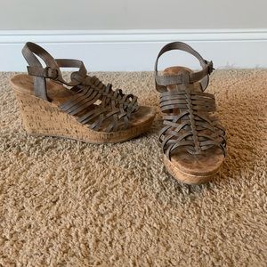 Brown wedge shoes
